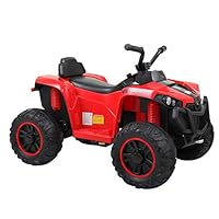 BWM.Co Kids Powered Ride On 6V Quad ATV Bicycle Battery Powered Electric Motorized Vehicle Red