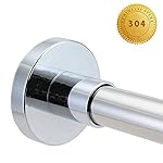BrioFox Shower Curtain Rod 44-78 inch, Super Powerful Vacuum Suction Cup, Bathroom Long Rust Proof Adjustable rods, 304 Stainless Steel Neverrust, Use for Flat Smooth Wall Surface, Home Kitchen Bath