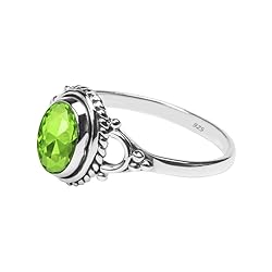 Peridot Stone Ring, 925 Sterling Silver Ring