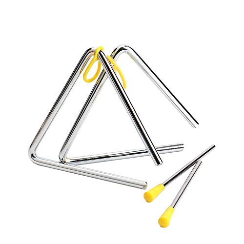 Nrpfell Hand Percussion Instrument 2 Pack Triangle-Instrument 5 Inch