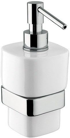BA Modulo Wall Mounted Ceramic Pump Soap Lotion Dispenser Bath or Kitchen, Brass