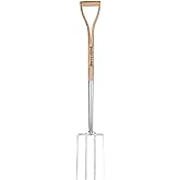 Berry&amp;Bird Garden Digging Fork, 37.4" Stainless Steel Garden Pitchfork | 4-Tine Heavy Duty Garden Fork Long Handle Spading Fork with D-Grip Ashwood Handle for Digging Planting Cultivating Aerating