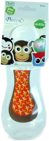 New Pureen Skittle Baby Feeding Bottle BPA Free 8 oz with nipple size M for 3 months+ (Monkey)