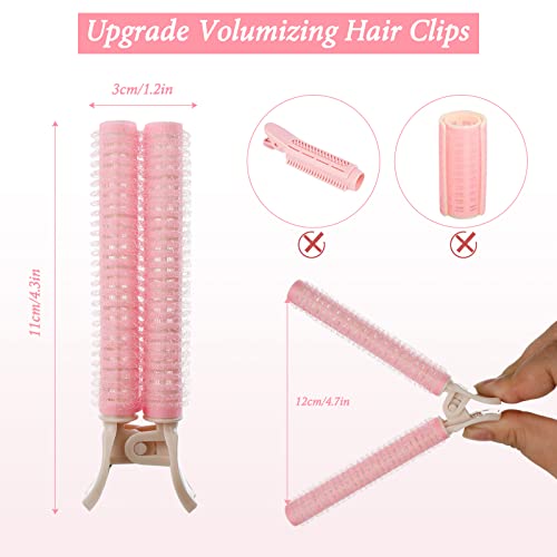 Volumizing Hair Clips, Root Clips for Hair Volume, Instant Hair Volumizing Clips for Women (Pink-black) 4PCS