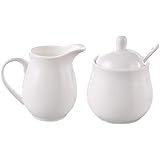 Ceramic Colorful Creamer and Sugar Set with Lid Spoon, Coffee Serving Set