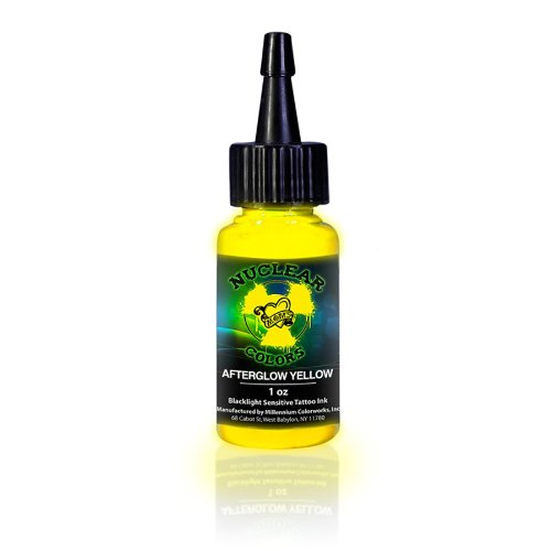 MOM'S Nuclear UV Blacklight Colors Tattoo Ink - Afterglow Yellow UV Blacklight Ink - 1/2oz by Nuclear Colors