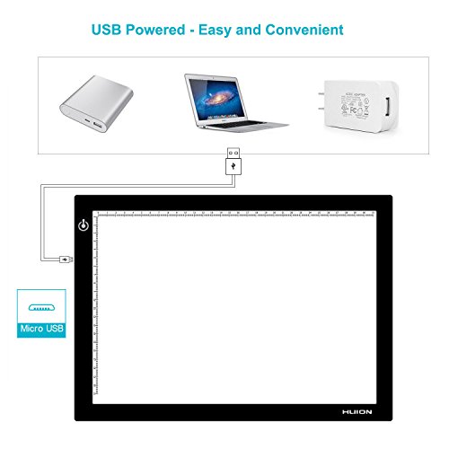 Huion L4S 17.7 Inches LED Light Box A4 Ultra-thin USB Powered Adjustable Light Pad for Tracing