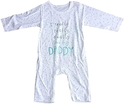 GQMART Baby Clothing Unisex Baby Rompers Printed I Really Really Really Love My Daddy 90Cm