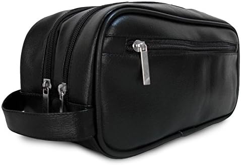 Mister Bag Leather Travel Toiletry Bag for Men or Women Waterproof. Travel Size Toiletries Bag Toilet Organizer Supply Two Compartments Perfect For Men's Travel Toiletry Bag Shaving Grooming Dopp Kit