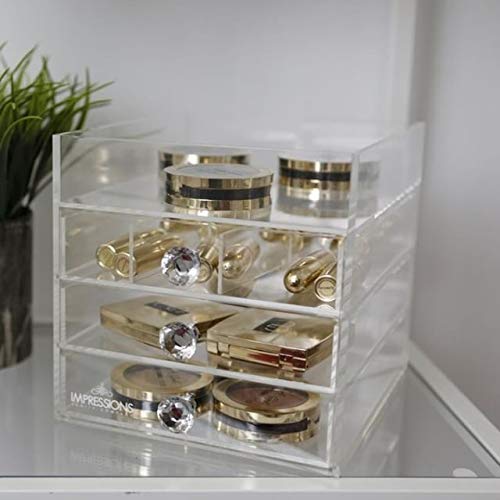 IMPRESSIONS Diamond Collection 4 Tier Acrylic Makeup Organizer with