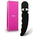 Electric Vibrator Magic Wand Massager – Double Use G Spot Sex Toy Stimulator Neck Massager with Dual Vibrations (Head and Tail) 17 Vibration Patterns – Lyps Massage Wand (black)