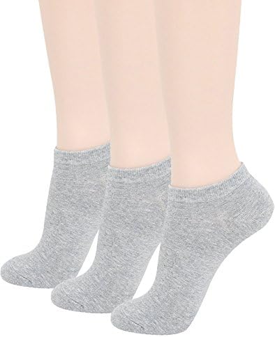 Women's Ankle Socks 3 Pairs - Best No Show Low Cut Socks By Cosynook(SET3CWS035-GRAY-M)