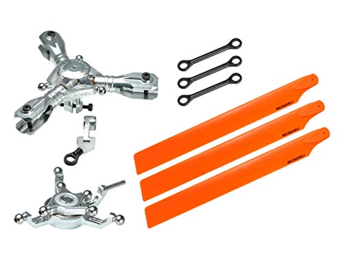 Microheli CNC Triple Orange Plastic Blades Conversion Set - Blade 230S / 230S V2