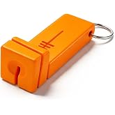 Fly Fishing accessories- Magnetic Fly Threader Bright Orange, 4-Slot Precision Threading Tool for Fly and Ice Fishing, Lightweight Plastic Hook Threader with Keychain for Wading Low Light Cold Hands | Magnetic Fly Threader for Tiny Hook Eyes, Cold Hands, and Low Light