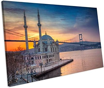 UKSILYHEART Unframe Canvas Printing Wall Decor Istanbul Bostphorus Bridge City Sunset Framed Picture Canvas Wall Art Print Wall Decoration for Living Room/Bed Room