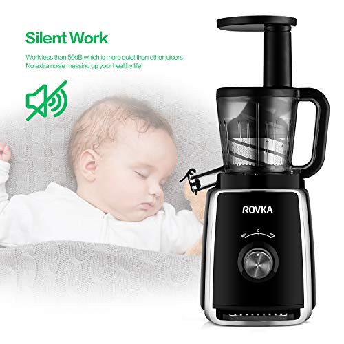 ROVKA Masticating Juicer with Quiet Motor, Slow Juice Extractor for