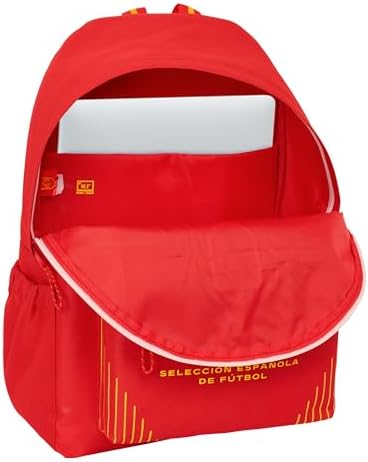 SELEÇÃO NACIONAL ESPANHOLA DE FUTEBOL - Mochila portátil 14,1", ideal para jovens de diferentes idades, confortável e versátil, de qualidade e resistência, 31x13x43 cm