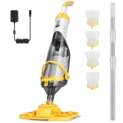 VIVOHOME Cordless Pool Vacuum with Battery and Telescopic Pole 213cm, Portable Pool Bottom Cleaner, 70LPM Suction for Off-the-Bed and Buried Pool, Spa