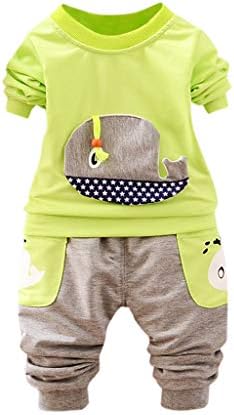 Yolaird ベビー服 セットアップ 冬 春秋 子供服 赤ちゃん服 男の子 長袖 パーカー ロングパンツ 鯨柄 上下セット キッズスウェットソフト インナー 肌着 寝間着 可愛い 幼児服 約0 24ヶ月