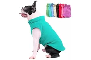 JACKO & CO - Fleece Vest Dog Sweater with Leash Ring - Soft, Warm & Lightweight Pullover Coat for Small & Medium Dogs, Puppies & Cats - Cozy Fall/Winter/Spring Pet Jacket (Turquoise, Large 10-16lbs)