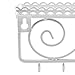 MyGift 25-Hook Vintage Scrollwork Design Wall Mounted White Metal Cosmetic Storage and Jewelry Organizer Shelf