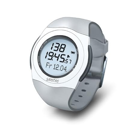 Sanitas SPM 25 Pulsuhr, EKG-genaue Herzfrequenzmessung, wasserdicht bis 30 Meter, Grau