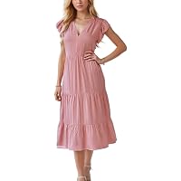 chinese dress ladies Embroidered LACE Tiered Maxi Dress Cream at Amazon Women's Clothing store main image 0