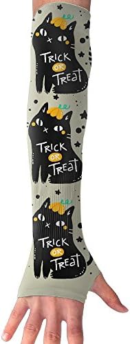 Happy Halloween Black Cat Long Sleeve Sun Protection Arm Sleeves Arm Cooling Sleeve Cycling Outdoor Sports Leisure