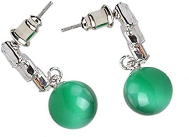 Agate Green Earrings Luxurious Square Zircon Crystal Vintage Wedding Jewelry Fashion Silver Natural
