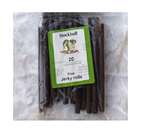 STOCKBULL TRIPE JERKY ROLLS X 20 PER PACK – TRAINING – DOG TREAT – 1, 3 OR 6 PACKS (3 PACKS)