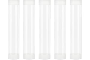 OLYCRAFT 5 Set Transparent Plastic Storage Tubes 1.6x8.1 Inch Test Bottle Organizers Boxes with Lid Plastic Transparent Hollo