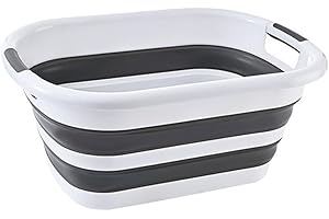 Collapsible Plastic Rectangular Laundry Basket Foldable Large Capacity Pop Up Storage Container/Organizer Portable Laundry Ha