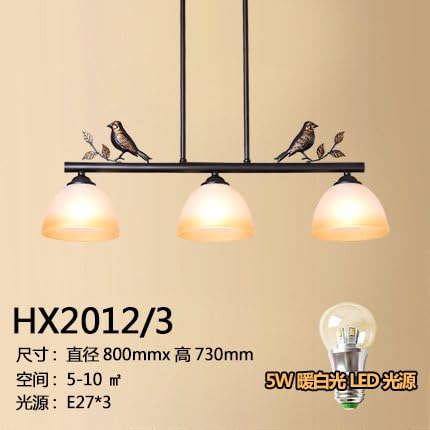 SUHANG chandelier Antique Chandeliers Restaurant Three-Country Style Chandelier in The Dining Room Light Bar Lights Chandelier Lamp and +Led Light Source (by Default The Warm Light) [Energy Class A+]