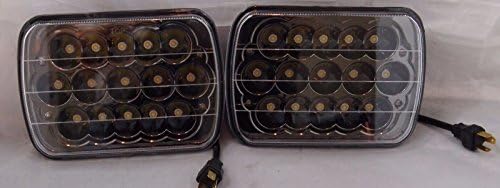 Fits 86-95 JEEP WRANGLER YJ BLACK CHROME GLASS HEAD LIGHTS CREE LED HEADLIGHTS H4