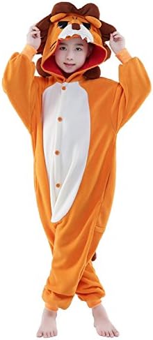 Wapaaw Children Kids Boys Girls Costumes Animal Onesies Kigurumi Pajamas Halloween Costumes (125#(55.1-59.1in), Lion)