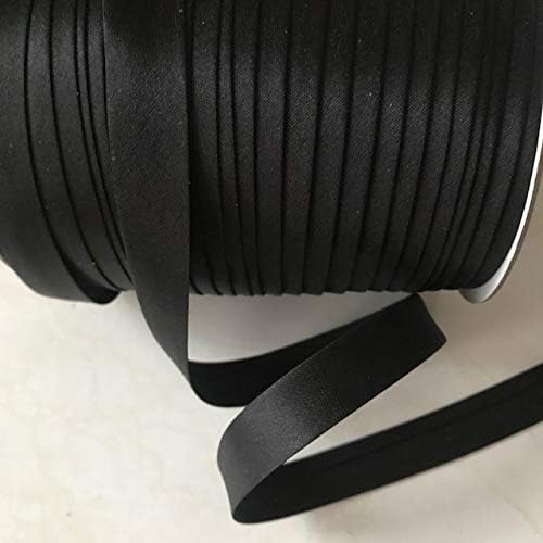 12 Yards 5/8 inch Single Fold Satin Bias Tape 20 Different Colors in Black
