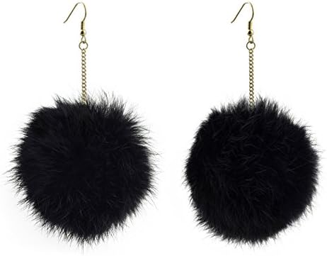 Pom Pom Earring Set Large Velvet Choker Necklace Included With Gift Box