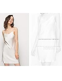 Miqieer - Vestido largo y sedoso, con tirantes ajustables, para mujer