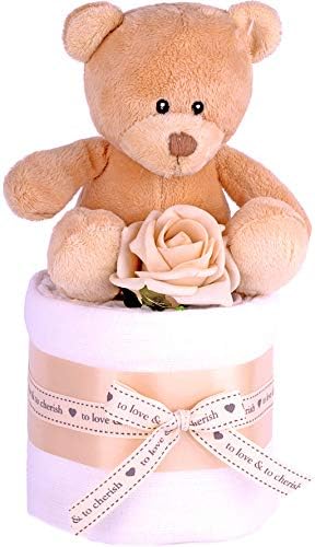 PureNappyCakes Luxury Deep Filled New Baby Shower Nappy Cake (Unisex, Mini)