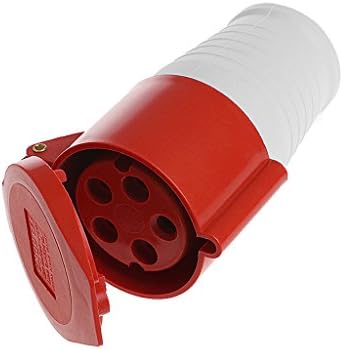 Hunulu 32 Amp 5Pin Industrial Wall Plug Socket 380-415Volt 3P+N+E Waterproof IP44 32A