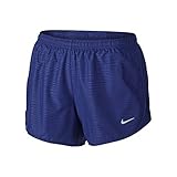 NIKE Womens 3 Tempo Modern Embossed Running Short Deep Royal Blue/Reflective Silver Shorts - Small