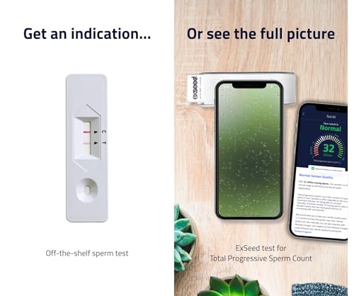 ExSeed Completely-at-Home Male Fertility Test - Sperm Count, Progressive Movement & Volume with Home Sperm Test in 15 Minutes with Accurate Results Using Your Smartphone. 2-Test Kit.