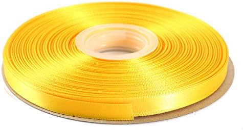 ITIsparkle 3/8" Inch Double Faced Satin Ribbon 50 Yards-Roll Set for Gift Wrapping Scrap Books Party Favor Hair Braids Baby Shower Decoration Floral Arrangement Craft Supplies, Maize Ribbon