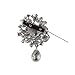 fani Rhinestone Covered Brooch Pin Black Clothes Scarves Shawl Clip for Women Ladies