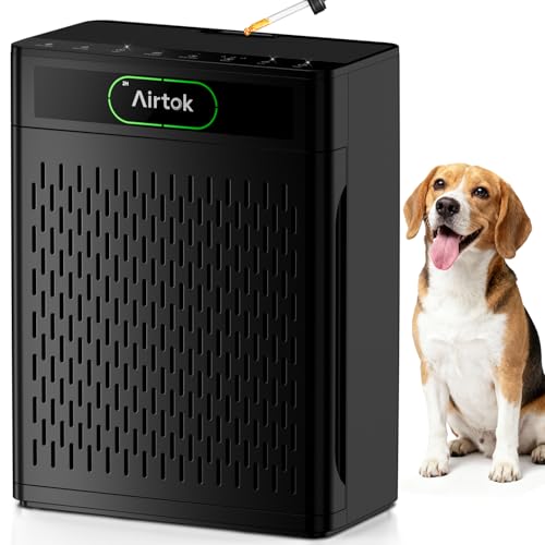 AIRTOK Home Air Purifier 170m² HEPA Filter Removes 99.97% Allergens Smoke Dust Pet Pollen Odor with Air Quality Monitoring PM 2.5 Aromatherapy Washable Filter