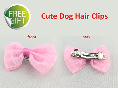 Newtensina 2017 New Pets Dress Dog Clothes Fancy Puppy Kimono Design Dress Gown for Dog - Include a Pink Hair Clips & a Hanger-Black-S