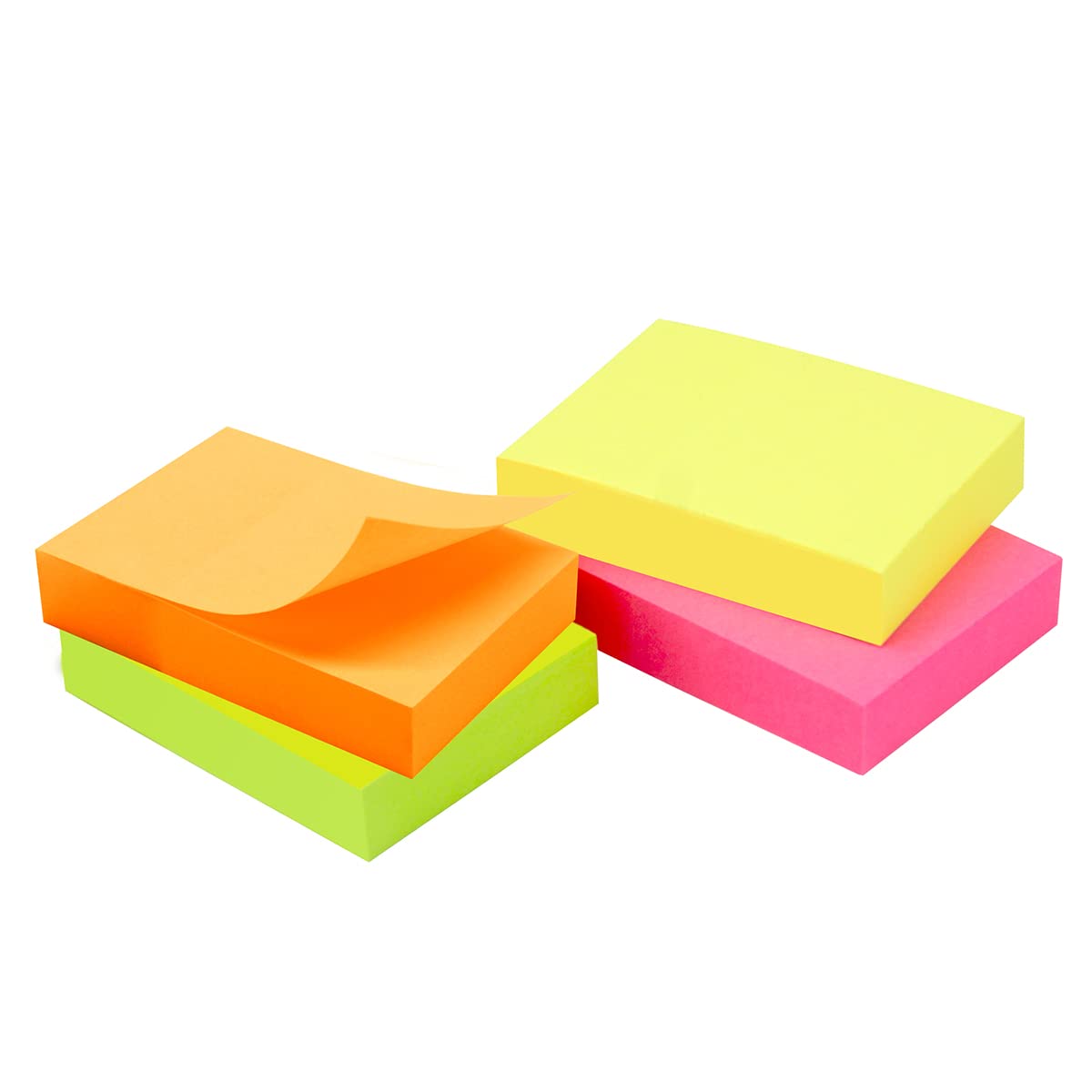 Repositionable Notepad 4 x 100 Sheets 50 x 37 mm Neon