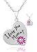 Mother's Day Jewelry Gift Necklace for Mommy ''I Love You Mommy'' Engraved Heart w/ Pink Flower Pendant Necklace Gift from Child Daughter to Mother - New Mom Jewelry - To Best Mom Ever