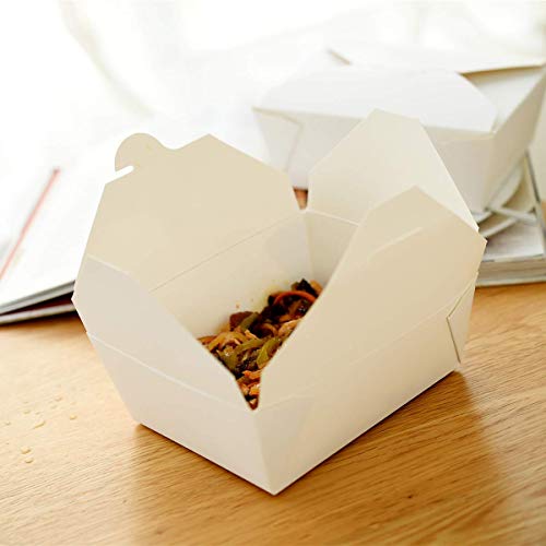 Take Out Boxes 45 Oz White Chinese Take Out Containers 40 Pack Microwaveble Folding Natural Food