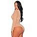 Eiffel Women's Long Sleeves Stretchy Sheer Mesh Leotard Bodysuit Jumpsuit Tops Nude